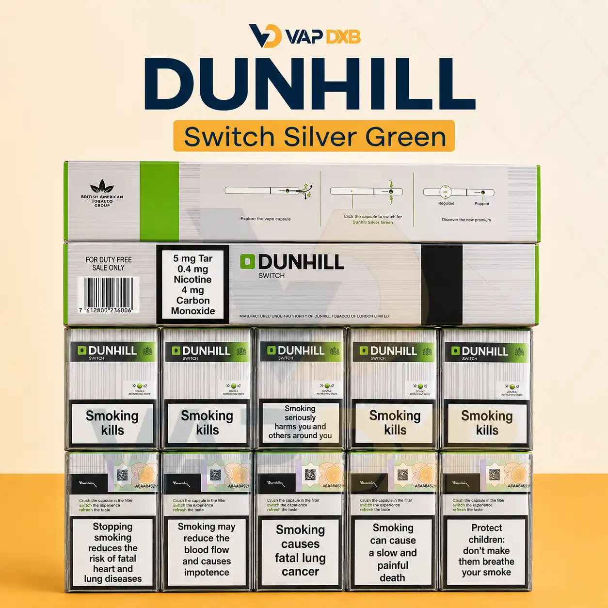 Dunhill Switch Silver Green Cigarettes Dunhill Switch Silver Green Cigarettes