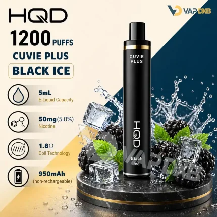 HQD Black Ice 1200 Puffs Cuvie Plus Disposable Vape
