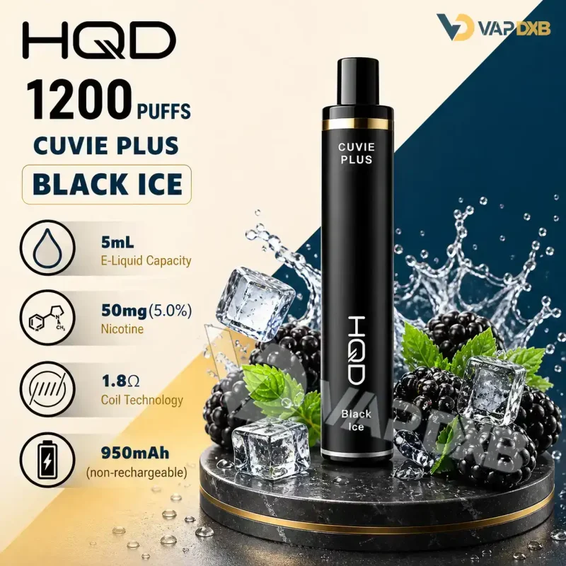 HQD Black Ice 1200 Puffs Cuvie Plus Disposable Vape