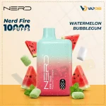 Nerd Fire 10000 Puffs Disposable Vape Watermelon Bubblegum