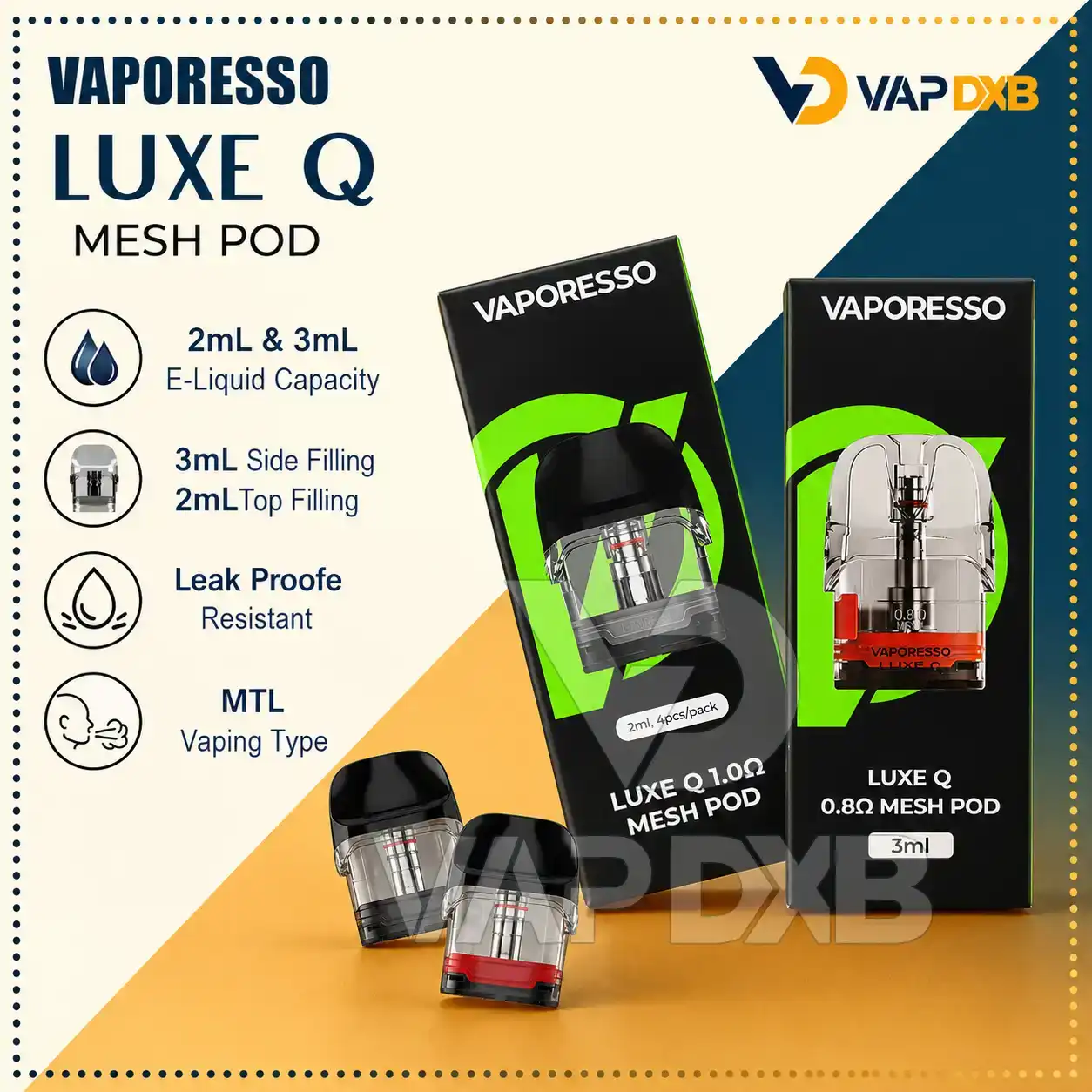 VAPORESSO Luxe Q Replacement Pod Cartridge VAPORESSO Luxe Q Replacement Pod Cartridge