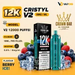 Al-Fakher-Crown-Bar-12K-Crystal-V2-Disposable-Berry-Ice