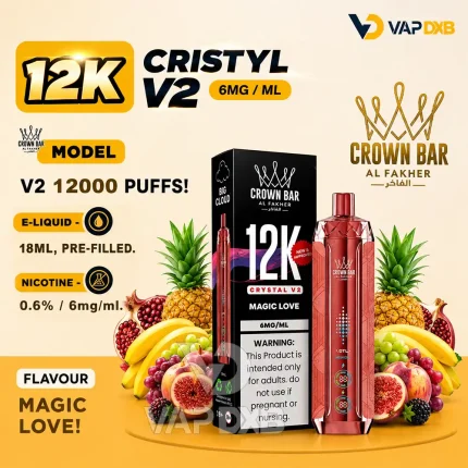 Al-Fakher-Crown-Bar-12K-Crystal-V2-Disposable-Magic-Love