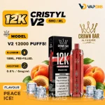 Al-Fakher-Crown-Bar-12K-Crystal-V2-Disposable-Peach-Ice