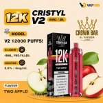 Al-Fakher-Crown-Bar-12K-Crystal-V2-Disposable-Two-Apple