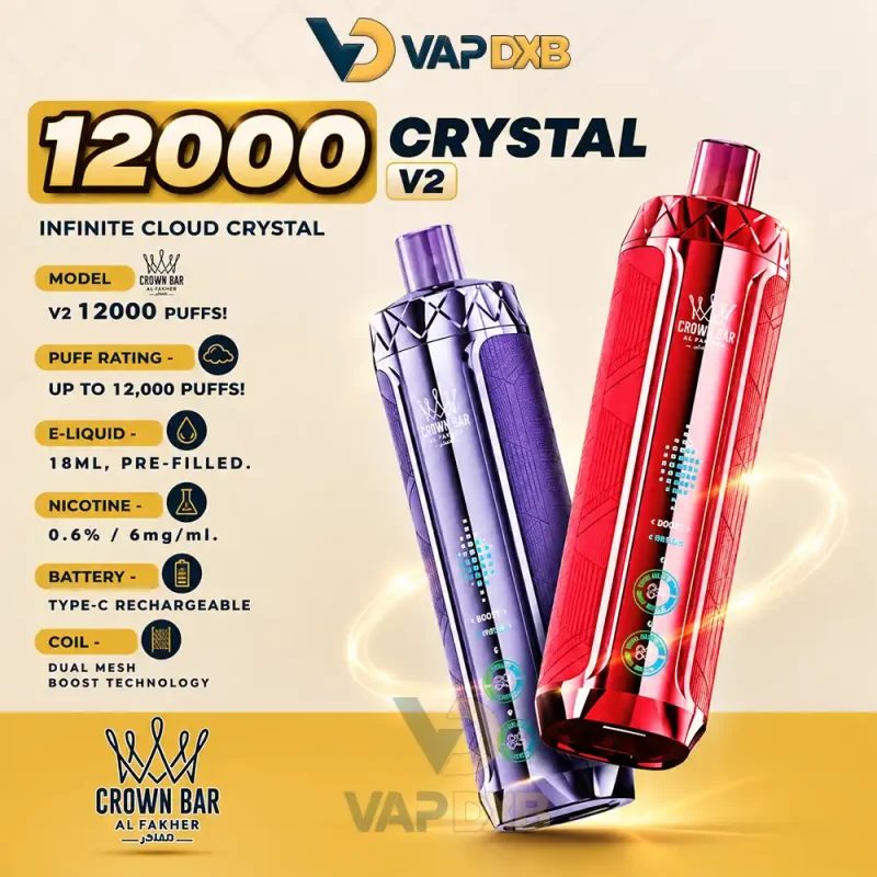 Al-Fakher-Crown-Bar-12K-Crystal-V2-Disposable-Vape