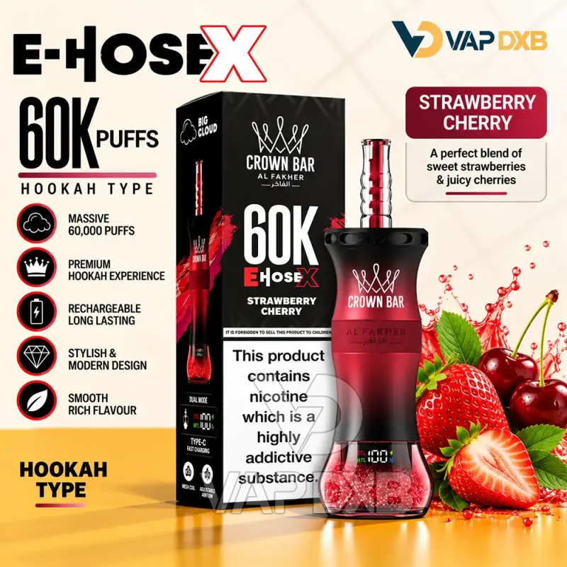 al-fakher-crown-bar-e-hose-x-hookah-Strawberry-Cherry